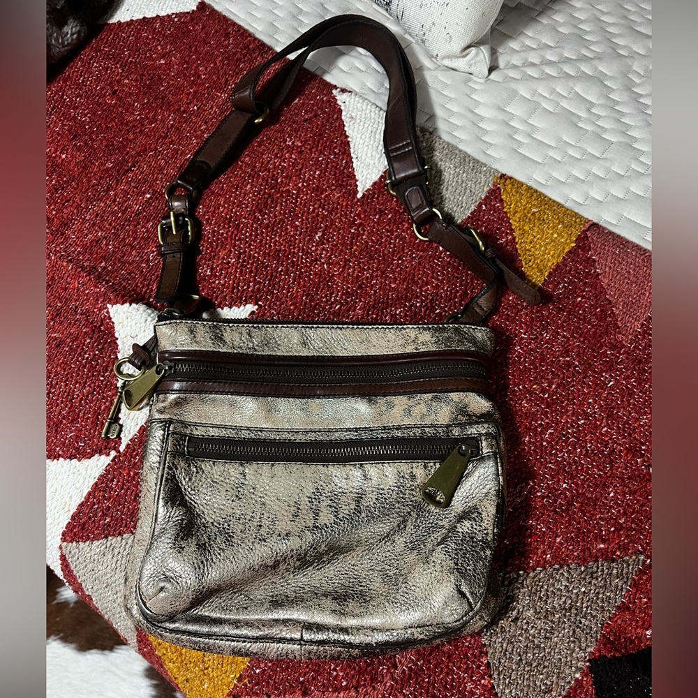 Distressed Fossil Crossbody